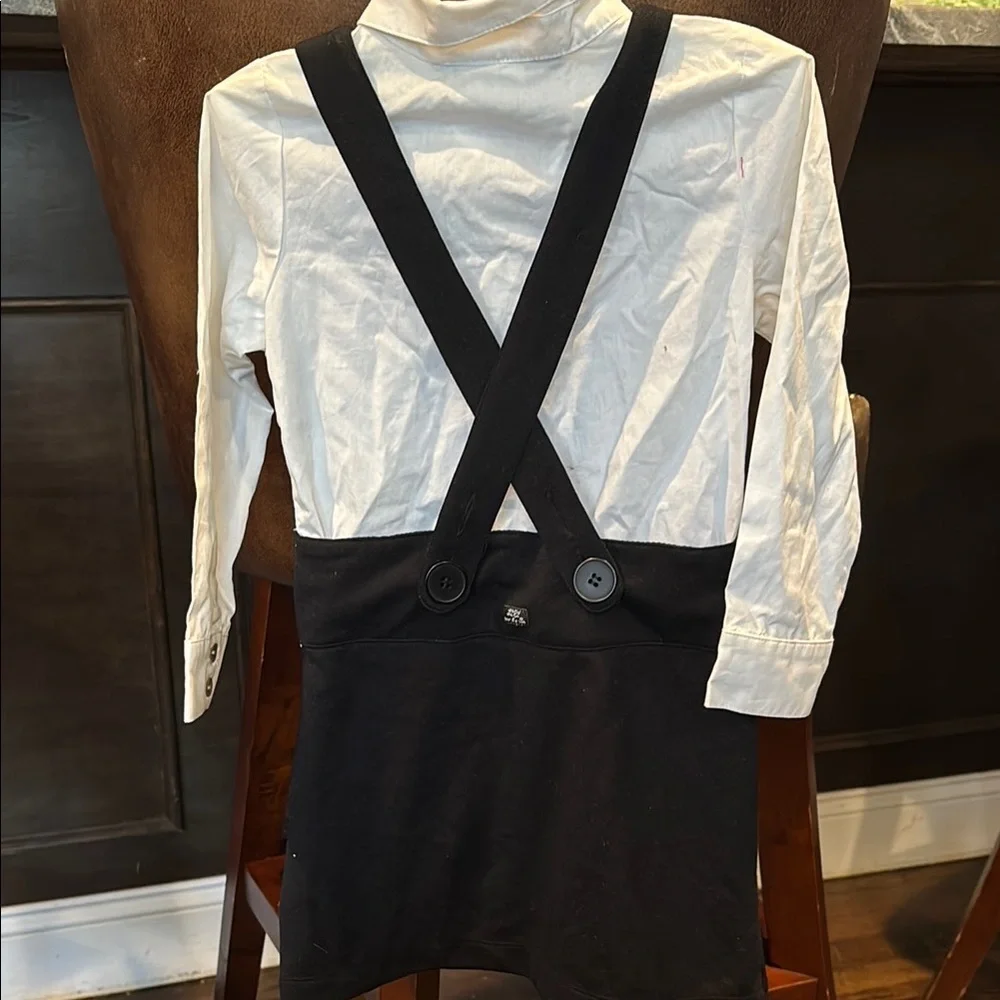 Lili Gaufrette Black and White Kids attached dress skirt romper Dress